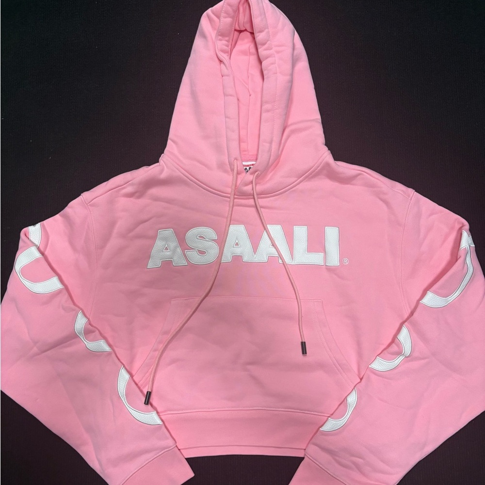 ASAAli Pink Cropped Logo Hoodie